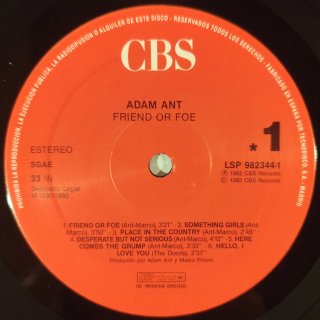 Vinilo Adam Ant Friend or Foe