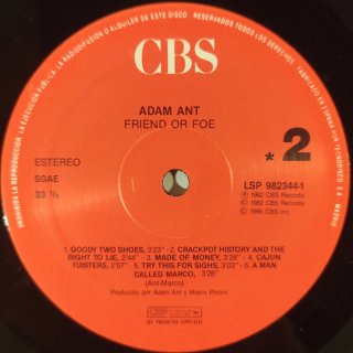 Vinilo Adam Ant Friend or Foe