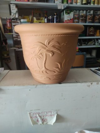Maceta terracota palmera