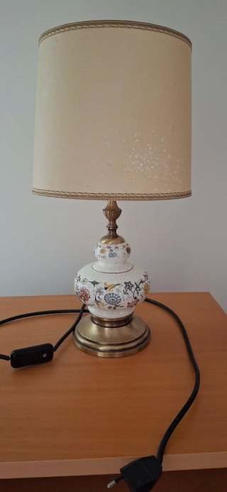 Lámpara de mesa cerámica floral