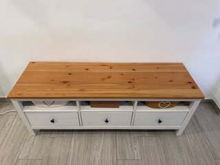 Mueble TV madera blanco y marrón