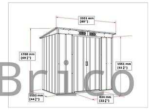 Caseta Metálica Eco Pent Roof 113x176x203 cm - Duramax