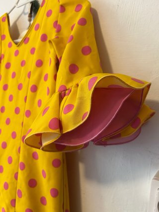 Vestido Flamenco Niña Lunares Amarillo