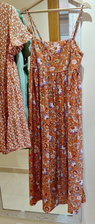 Lote 3 vestidos y falda premamá M/L SHEIN y MANGO