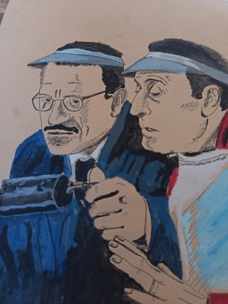 Disegno Totò e Peppino 2004 acquerello
