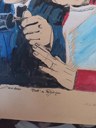Disegno Totò e Peppino 2004 acquerello