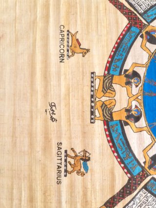 Papiro Egipcio Zodíaco de Dendera 43cm×33cm