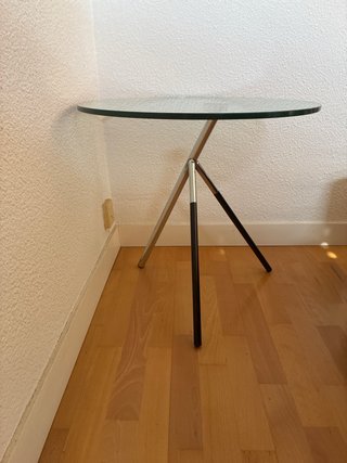 Mesa auxiliar cristal y metal La Oca