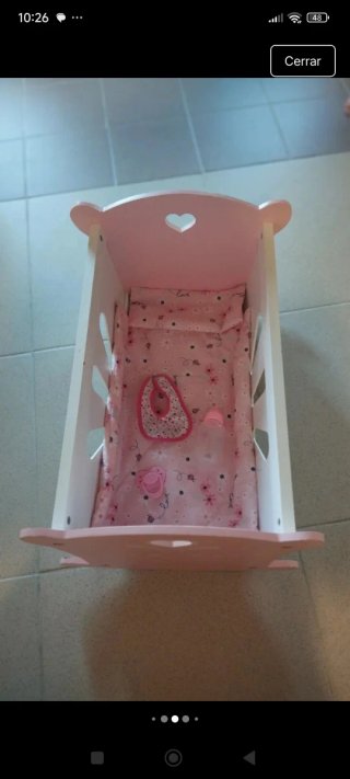 Cuna de juguete para bebé, regalo colcha y almohad
