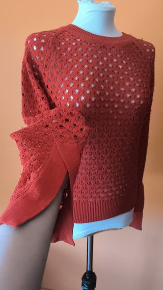 Jersey Zara Knit M Calado Rojo