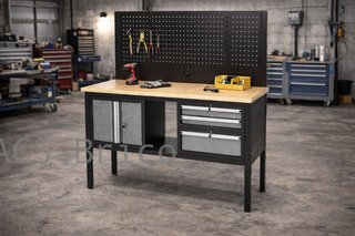Mesa Trabajo Modular 1525mm Tres Cajones Puerta y Panel Alyco 192650