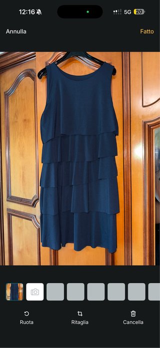 Vestito elegante a balze blu navy - Ottime condizi