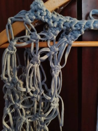Torera macramé azul