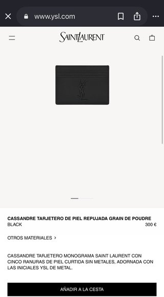 Tarjetero Yves Saint Laurent Hombre Negro