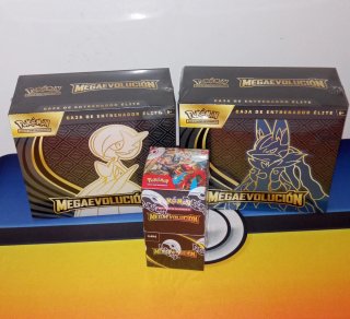 ETBs + Caja 18 sobres Megaevolucion cartas Pokemon