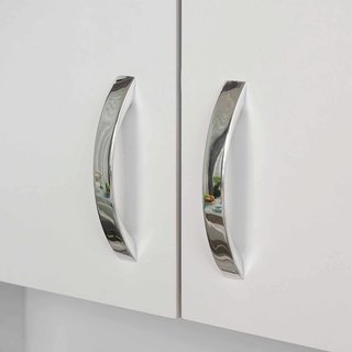 Credenza De Cocina Y Comedor, Credenza Moderna De Madera Blanca, 2 Armarios, Estantes Regulables, 1 Estante Abierto Y 3 Cajones, 80X39.5X183.5Cm