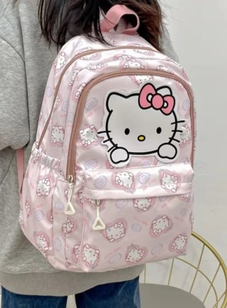Mochila escolar , colegio, Hello Kitty Rosa
