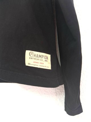 Camiseta Champion Negra Manga Larga Talla XL