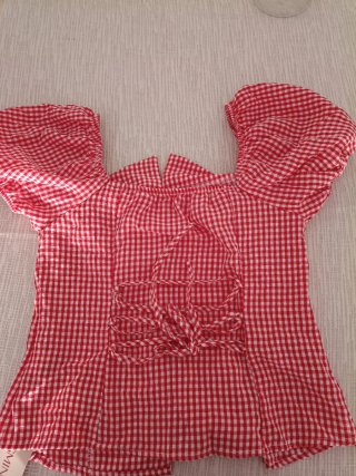 Blusa Vichy Roja y Blanca Talla M