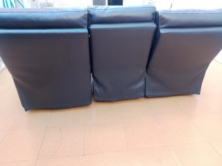 Sofá de piel negro 3 plazas