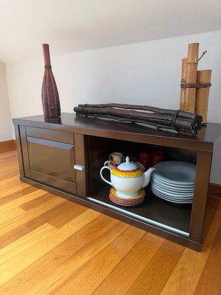 2 Muebles bajos madera TV /comedor/almacenaje
