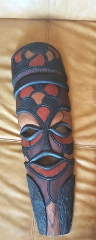 #Maschera Etnica Legno Intagliato 73cm
