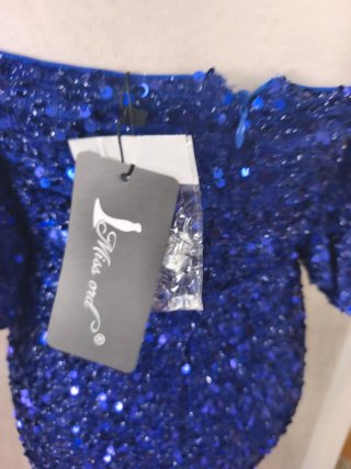 Vestido azul lentejuelas talla M