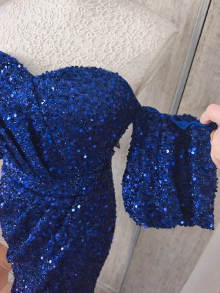 Vestido azul lentejuelas talla M