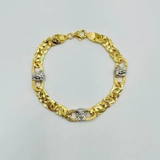 PULSERA TIPO CARTIER MEDUSA GRECA BICOLOR