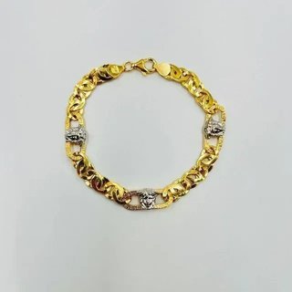 PULSERA TIPO CARTIER MEDUSA GRECA BICOLOR