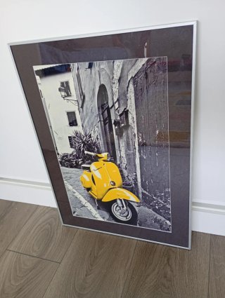 Cuadro Trastevere Roma Vespa Amarilla. Original