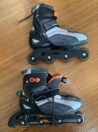 Patines en línea Decathlon y mochila Oxelo