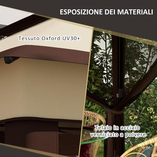 Toldo Plegable Pop up Con Mosquiteras Extraíbles, Altura Ajustable Y Bolsa De Transporte, Toldo De Exterior En Acero Y Tejido Oxford, UV 30+, Para Jardín, Fiestas, Camping, Café Beige