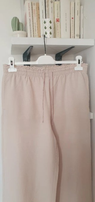 Pantaloni ampi beige tg L