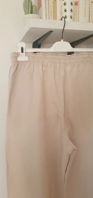 Pantaloni ampi beige tg L
