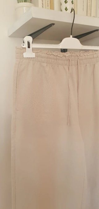 Pantaloni ampi beige tg L