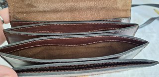Borsa vintage pelle patchwork anni 70/80
