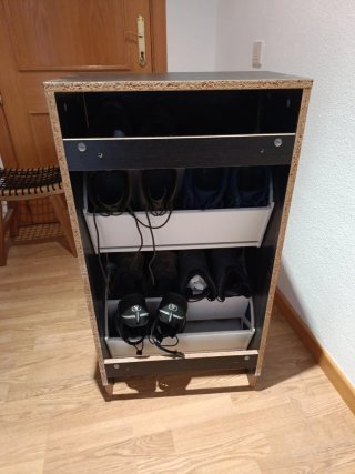 Zapatero Ikea 2 compartimentos negro-marrón