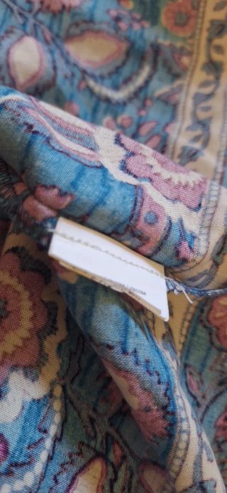 Tunica stile folk blu e rosa