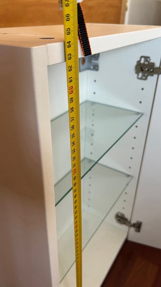 Armario de pared Ikea blanco con cristal