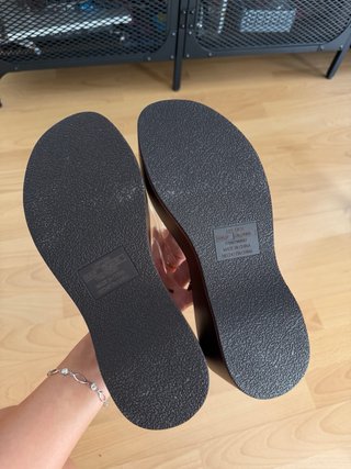 Sandalias cuña Lefties transparentes