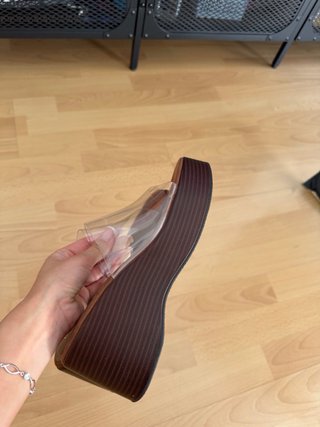 Sandalias cuña Lefties transparentes