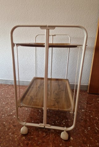 Carrito camarera plegable madera y metal
