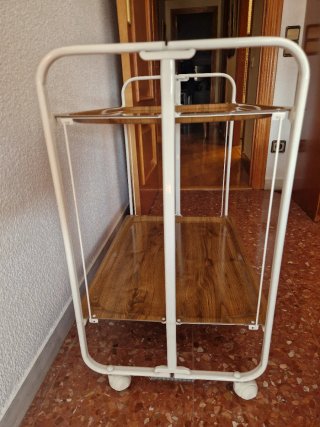 Carrito camarera plegable madera y metal