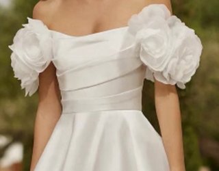 Mangas desmontables novia flores tul