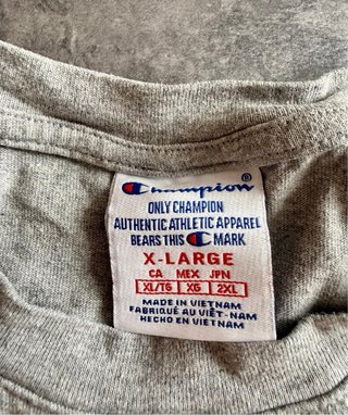 Camiseta Champion Talla XL Gris y Blanca