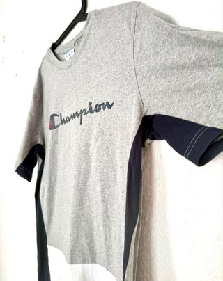Camiseta Champion Talla XL Gris y Blanca
