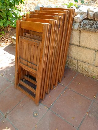 Conjunto 6 Sillas Madera Plegables
