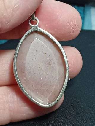Colgante Plata Ley ágata rosa con chispitas dorada