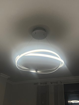 Lámpara LED Diseño Aro Gris/Blanco
